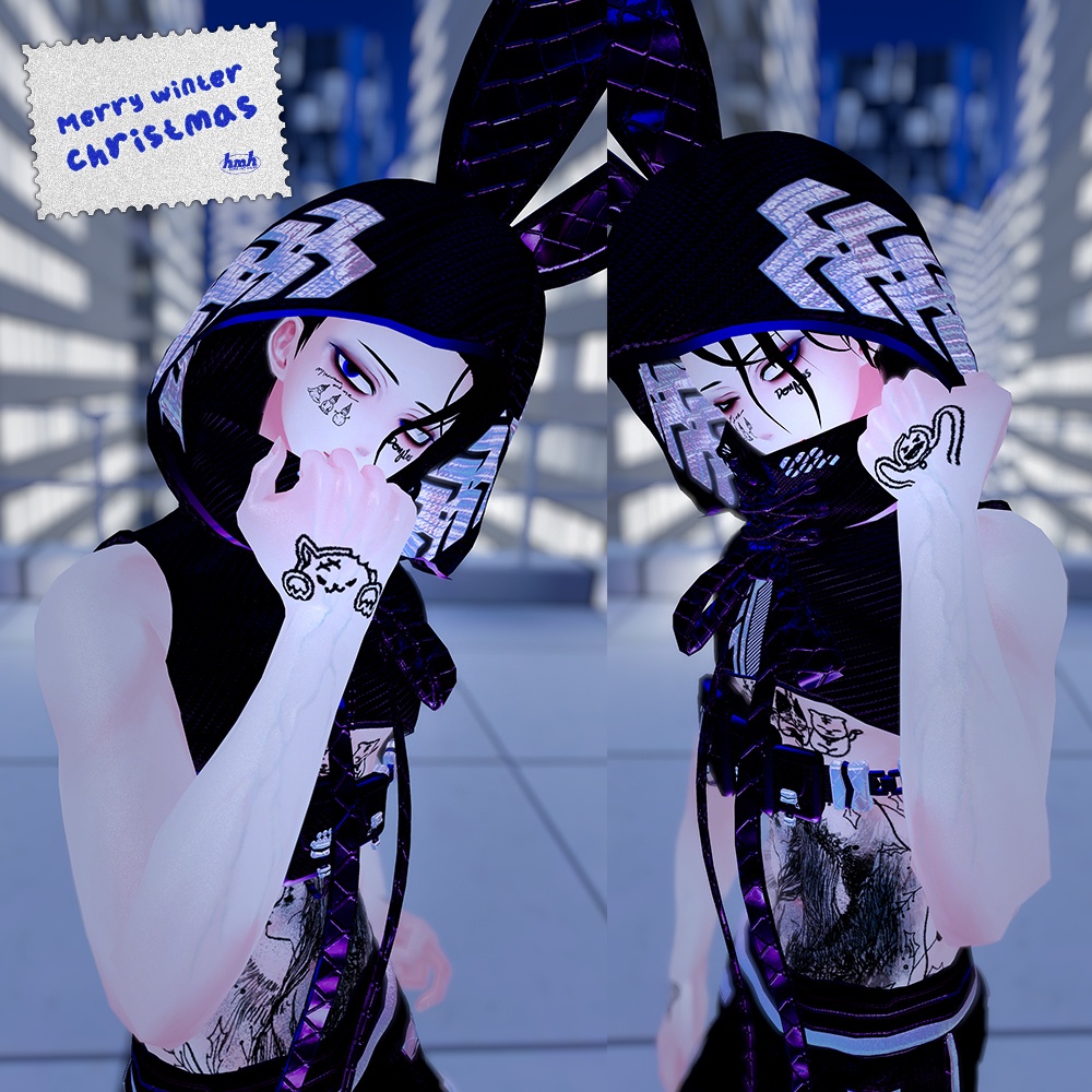 【VRChat】 " Merry Winter Christmas" : Artist's Premium Tattoo Pack / Tattoo, タトゥー、刺青、イレーズ味を出せる、 みんなのタトゥーテクスチャー