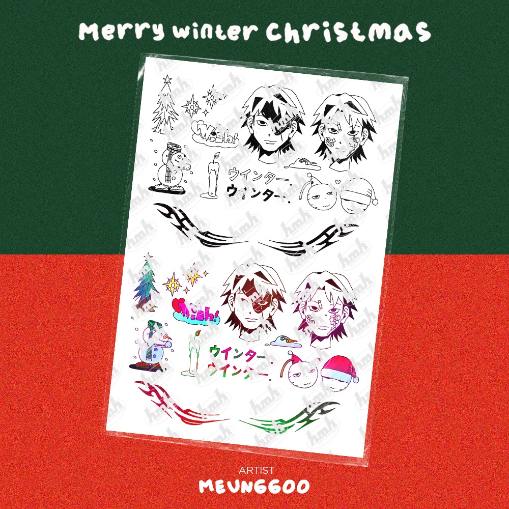 【VRChat】 " Merry Winter Christmas" : Artist's Premium Tattoo Pack / Tattoo, タトゥー、刺青、イレーズ味を出せる、 みんなのタトゥーテクスチャー
