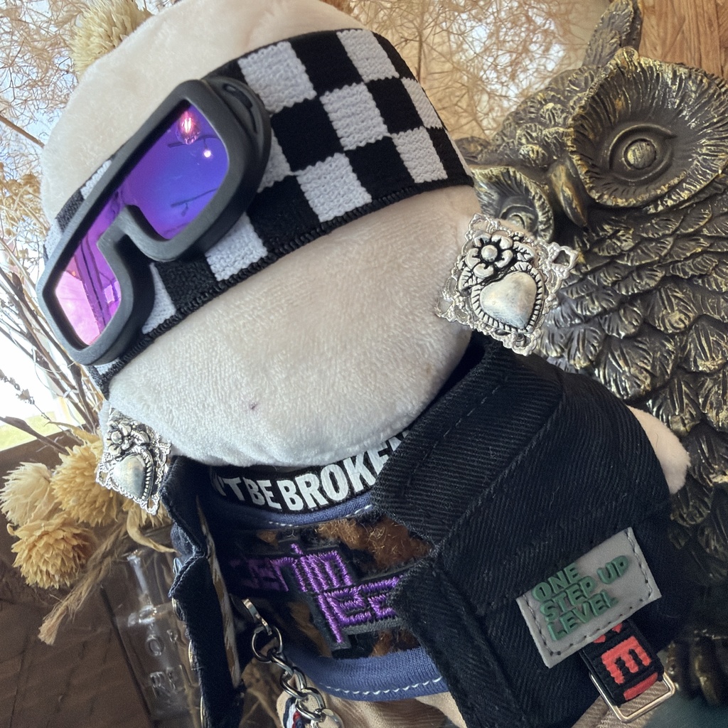 10cm15cmぬい用シルバースクエアハートイヤリング