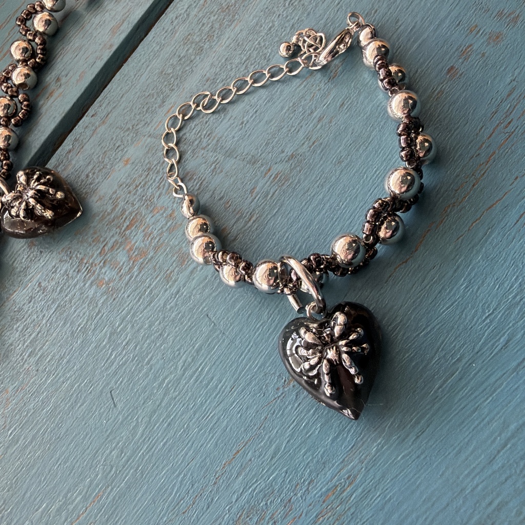 10cm15cmぬい用シルバー蜘蛛チョーカー