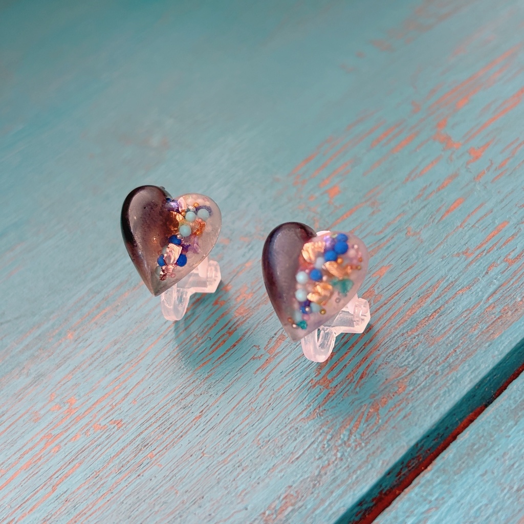 10cm15cmぬい用　セミマットハートイヤリング