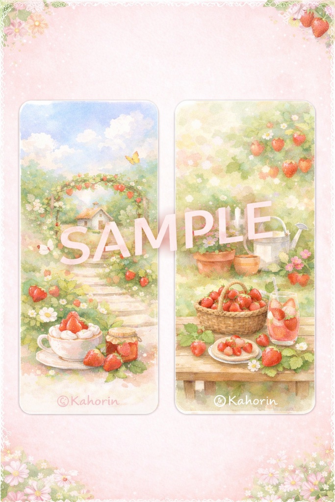 イチゴの庭♪スマホ壁紙