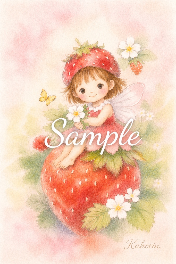 いちごの妖精さん♪スマホ壁紙