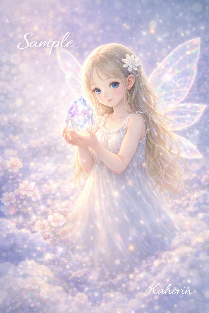 レインボークォーツの妖精さん♪イラスト素材