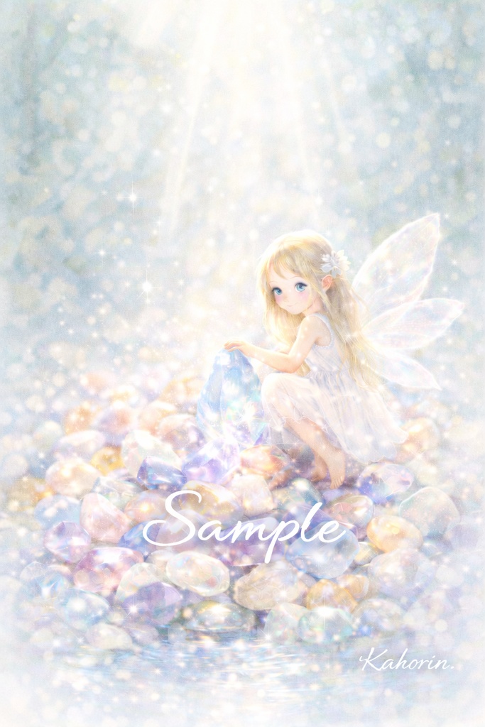 レインボークォーツ*さざれ石の妖精さん♪イラスト素材