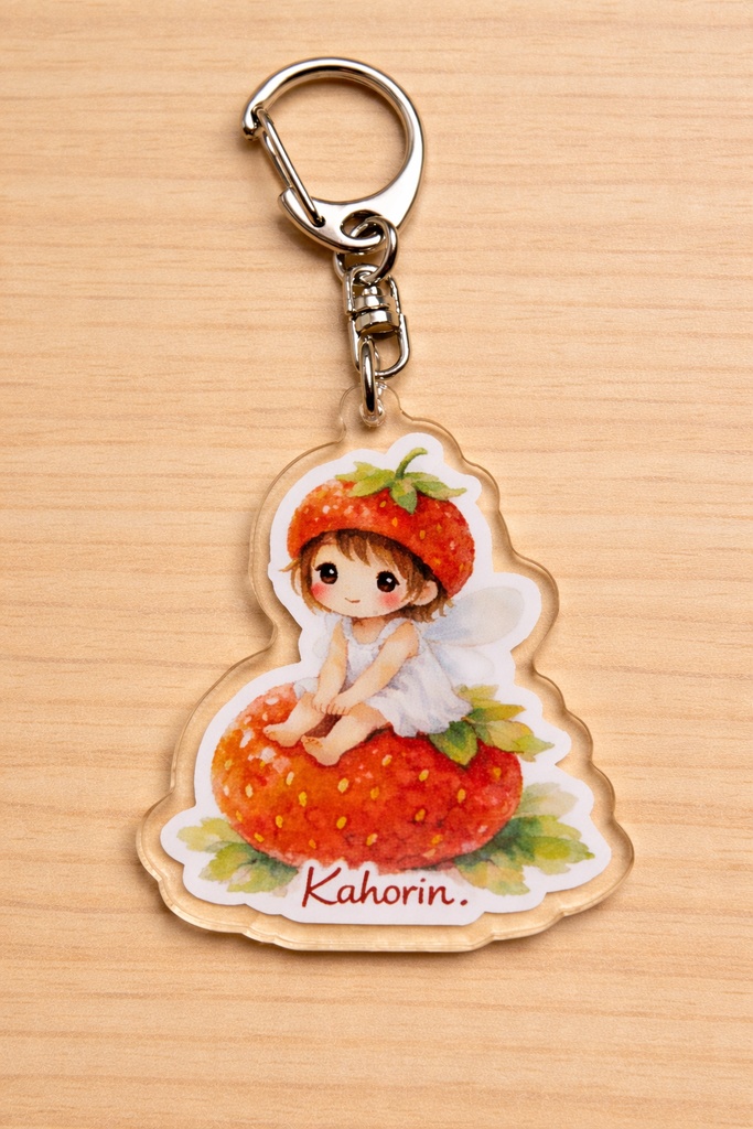 いちごの妖精さん①♪アクリルキーホルダー50×50mm