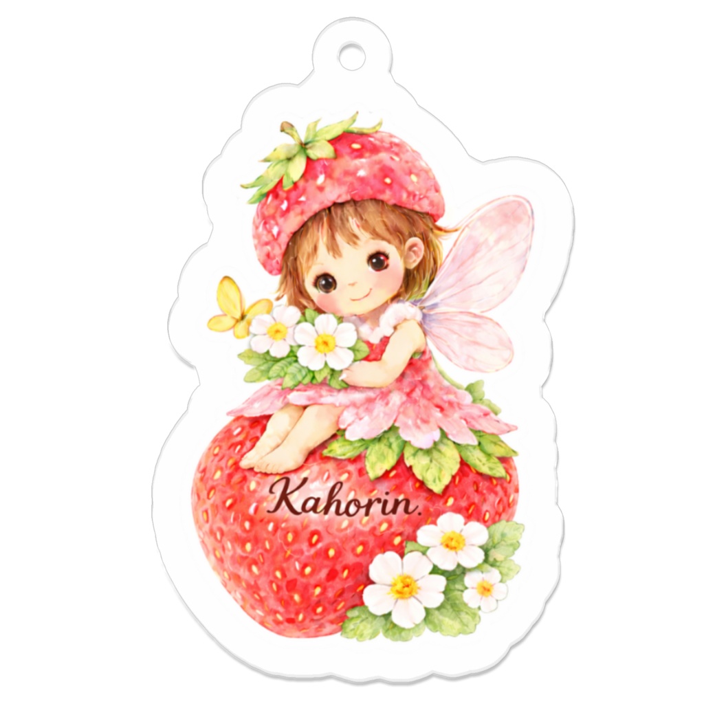いちごの妖精さん②♪アクリルキーホルダー50×50mm