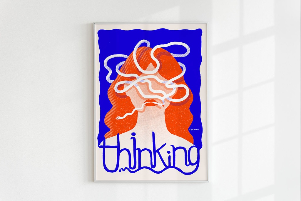 リソグラフアートポスター【thinking】
