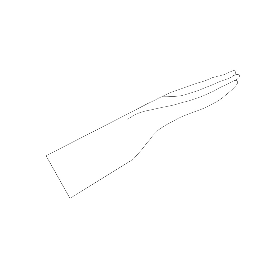 （手袋）敬礼ポーズ（左手）【イラスト素材】