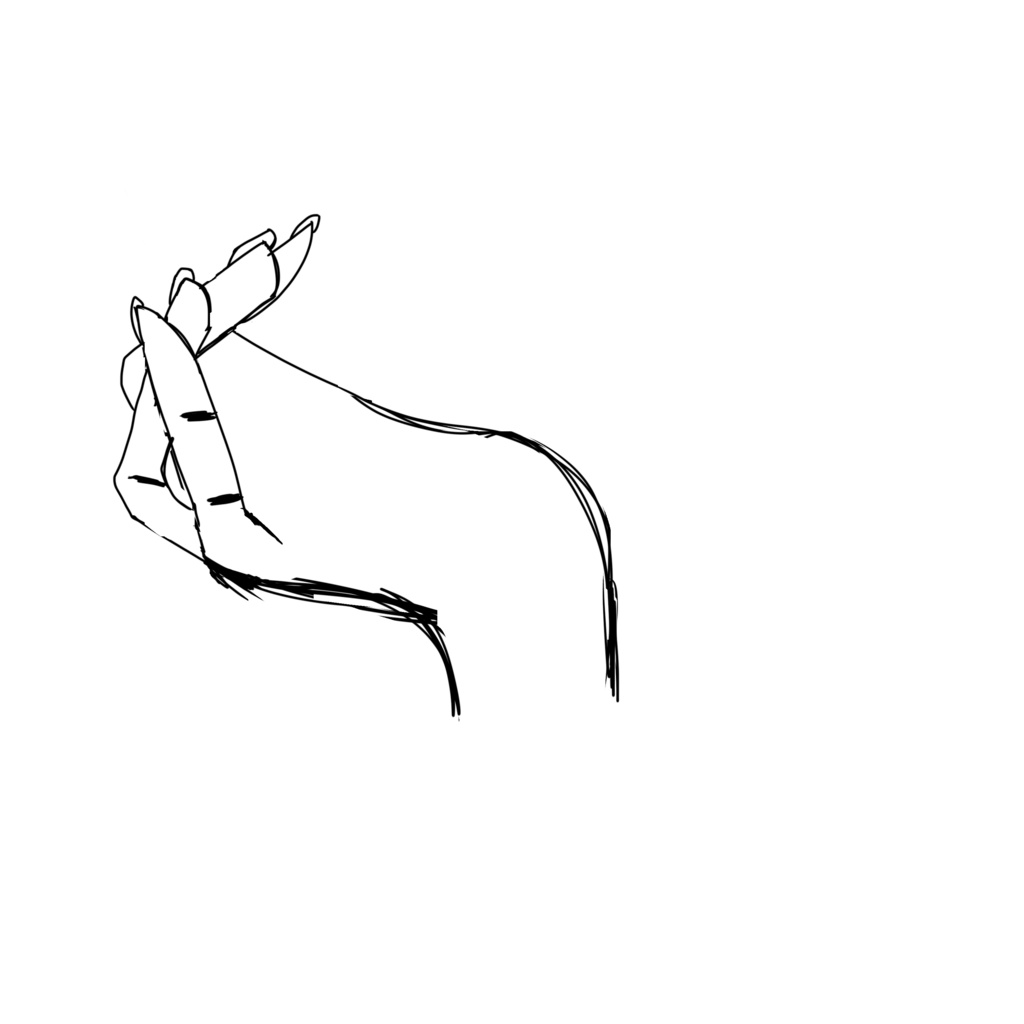 肘をついた手（右手）