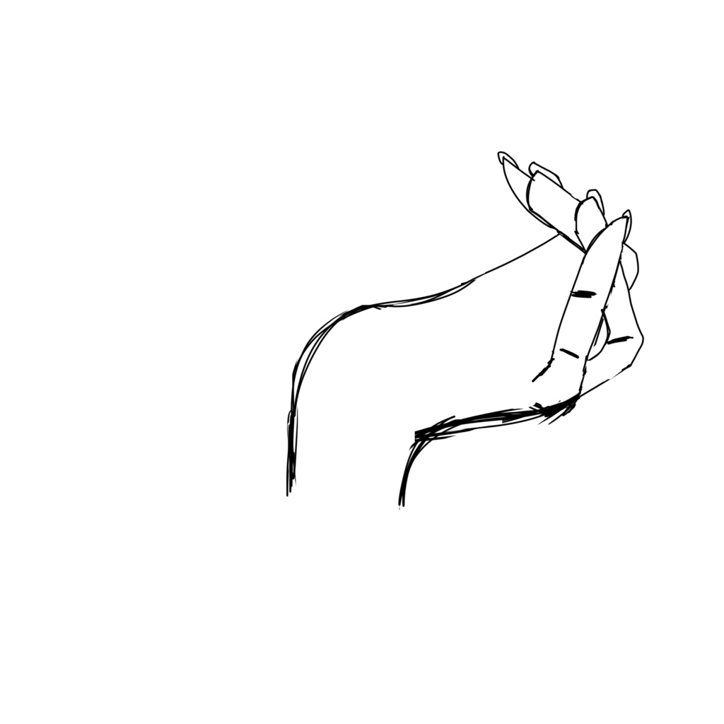 肘をついた手（左手）