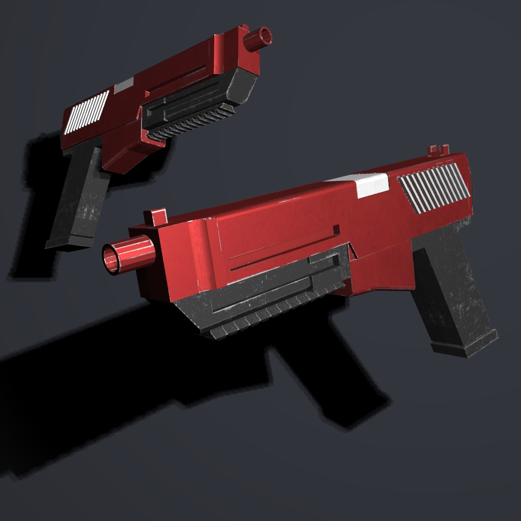 【3Dモデル】ハンドガン(オリジナル) 3色カラバリあり