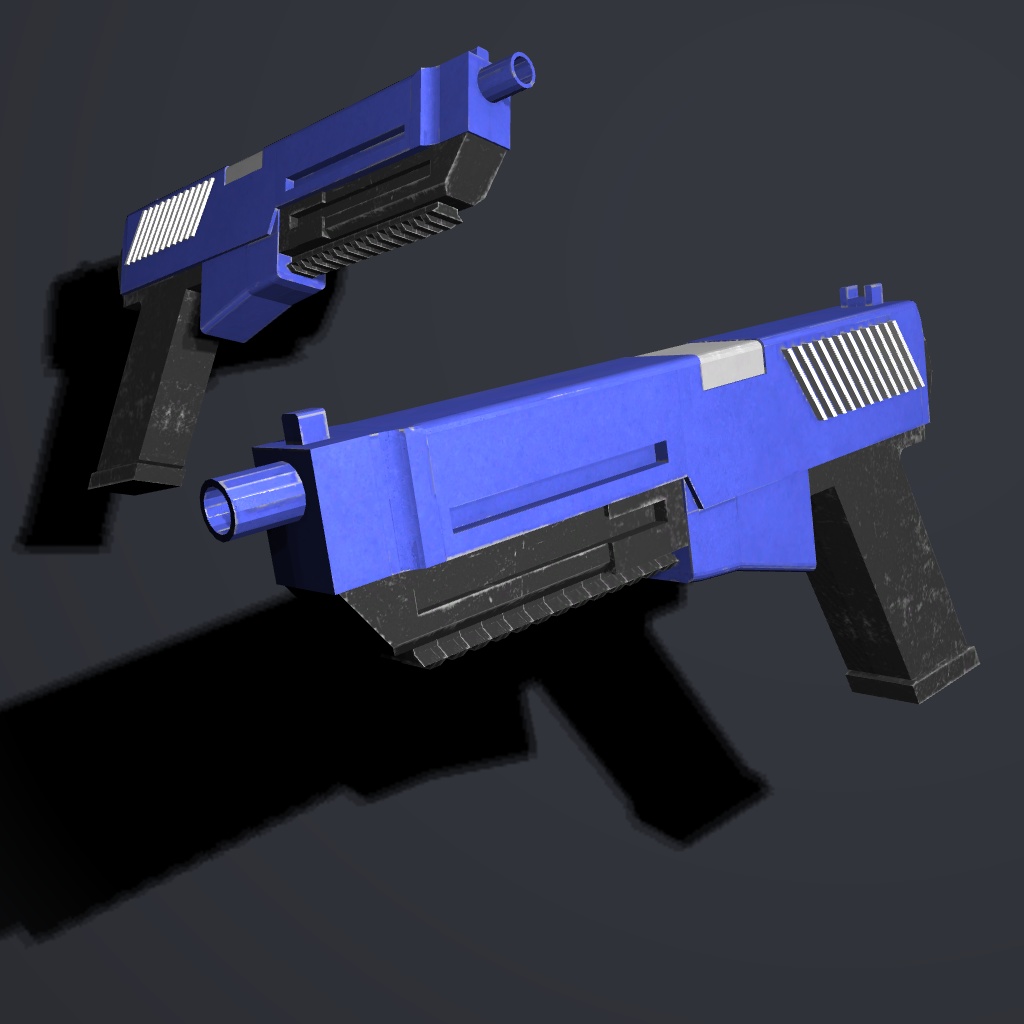 【3Dモデル】ハンドガン(オリジナル) 3色カラバリあり