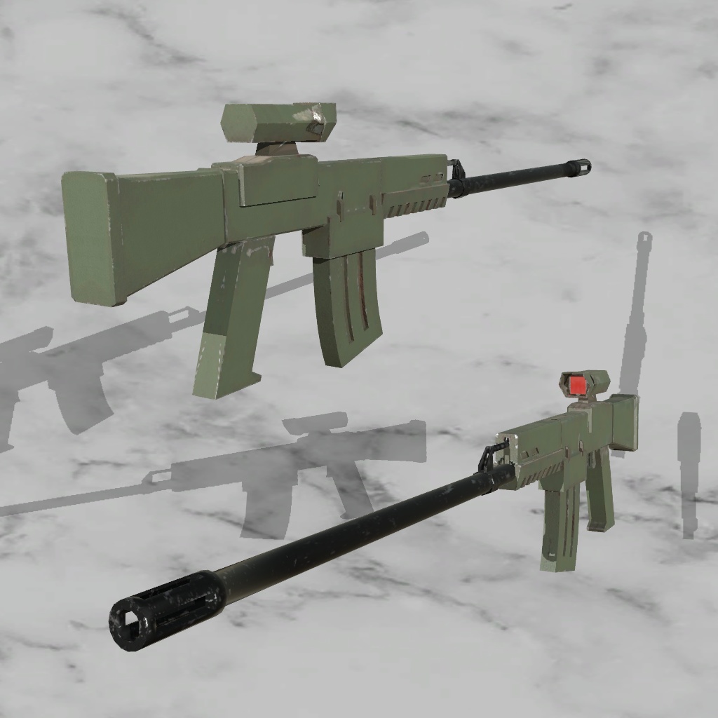【3Dモデル】スナイパーライフル 2色カラバリあり