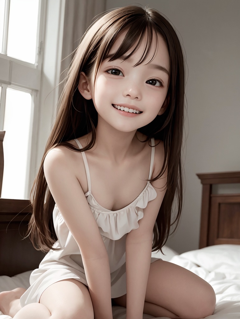 ベッドに座ってる女の子