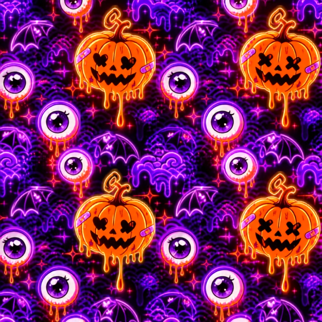 【背景・配信素材】ハロウィン 和風エモ 5種セット(2000×2000px)PNG.
