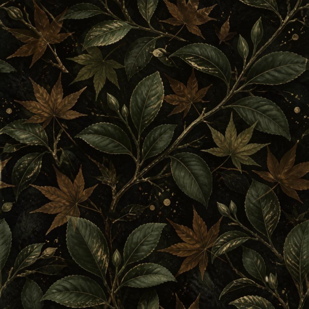 【商用可/高画質】深まる秋と金継ぎの美 - Dark Autumn Kintsugi デジタルペーパー・背景素材