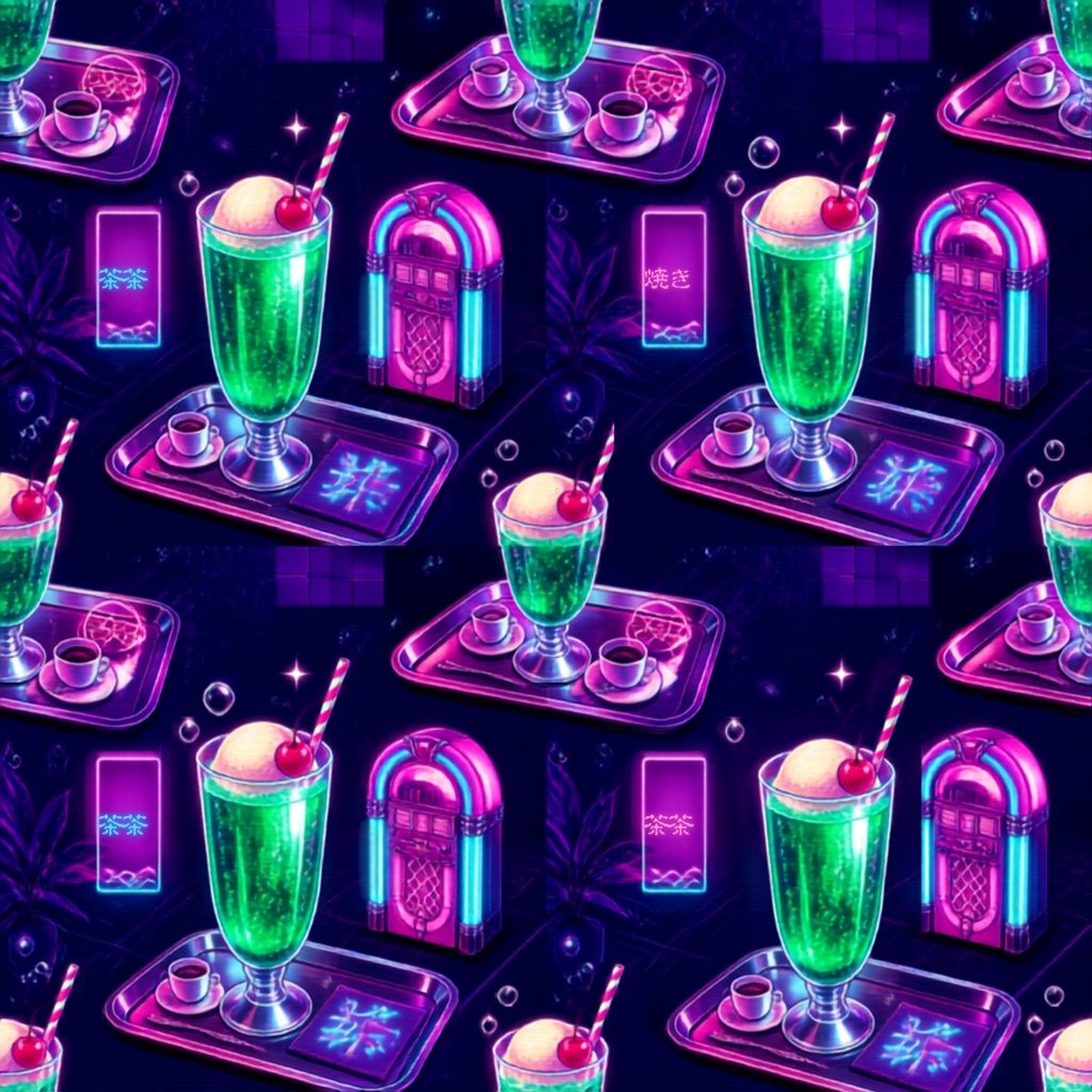 【背景素材】Y2K & Lo-Fi Nostalgia - 平成レトロとネオンチルのデジタルペーパー6種セット