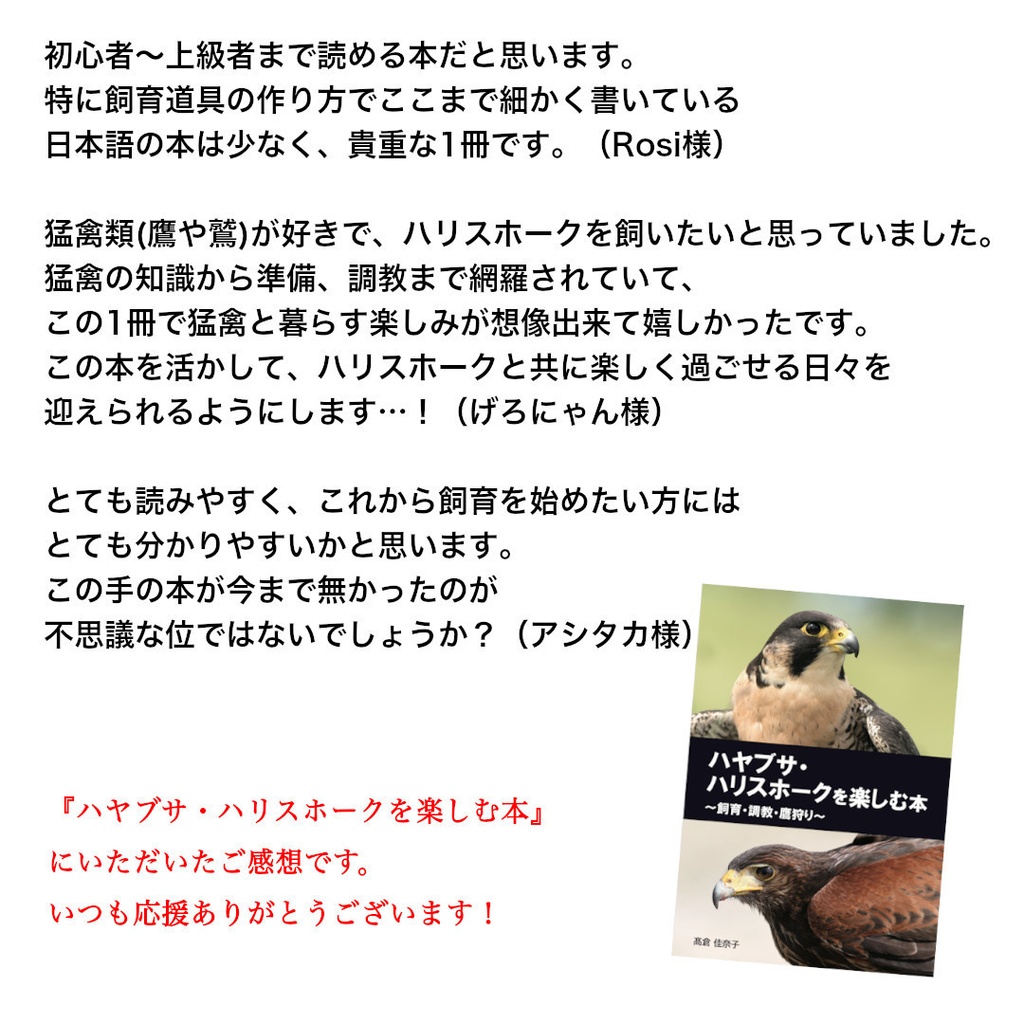 【第二版】ハヤブサ・ハリスホークを楽しむ本 ~飼育・調教・鷹狩り〜