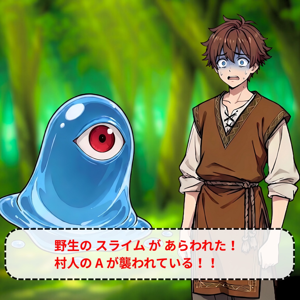 【商用利用OK】RPG初期モンスター素材集 Vol.1 ~草原と森の魔物たち~【スライム/狼/マンドラゴラ/コウモリ】