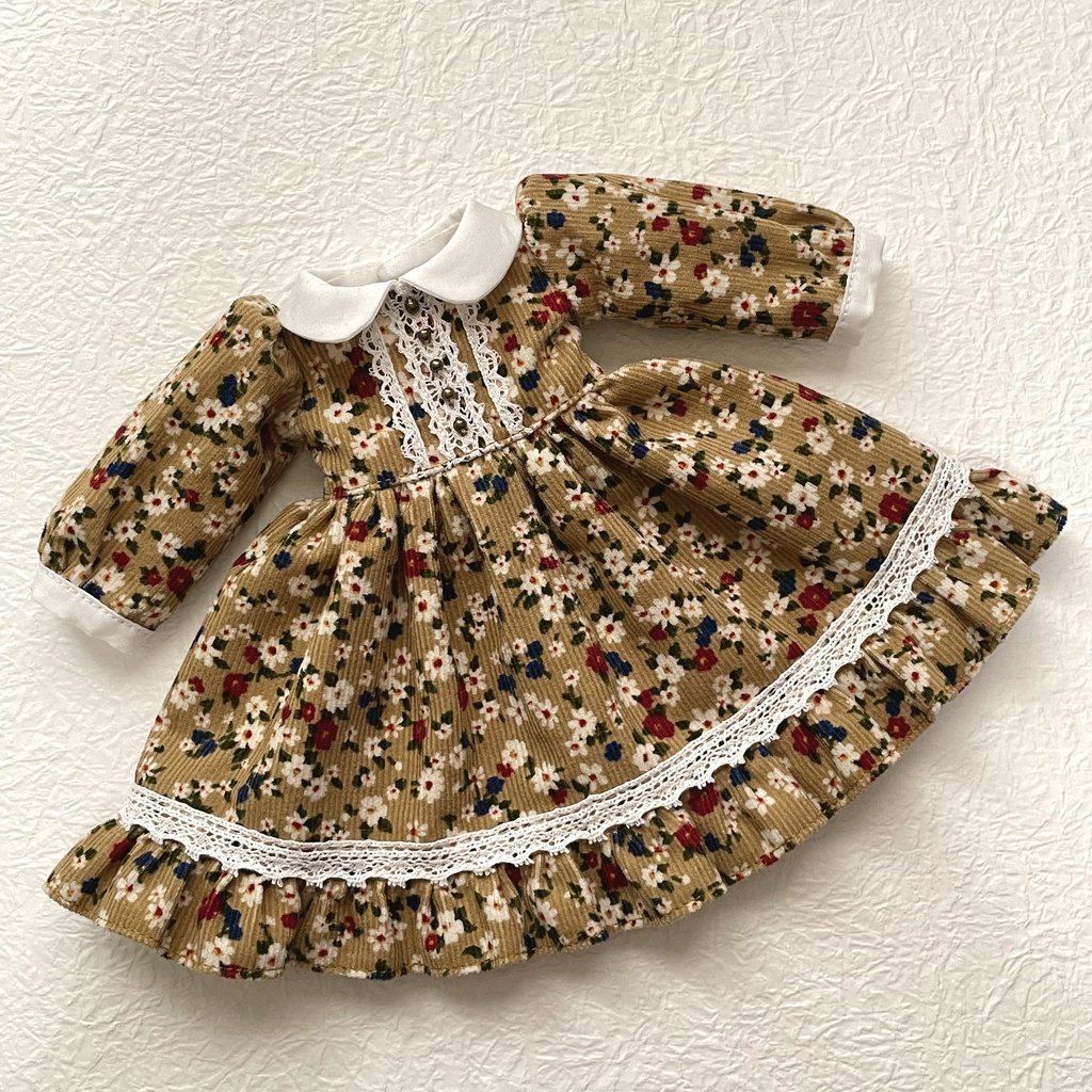 【幼SD】小花柄のコーデュロイワンピース