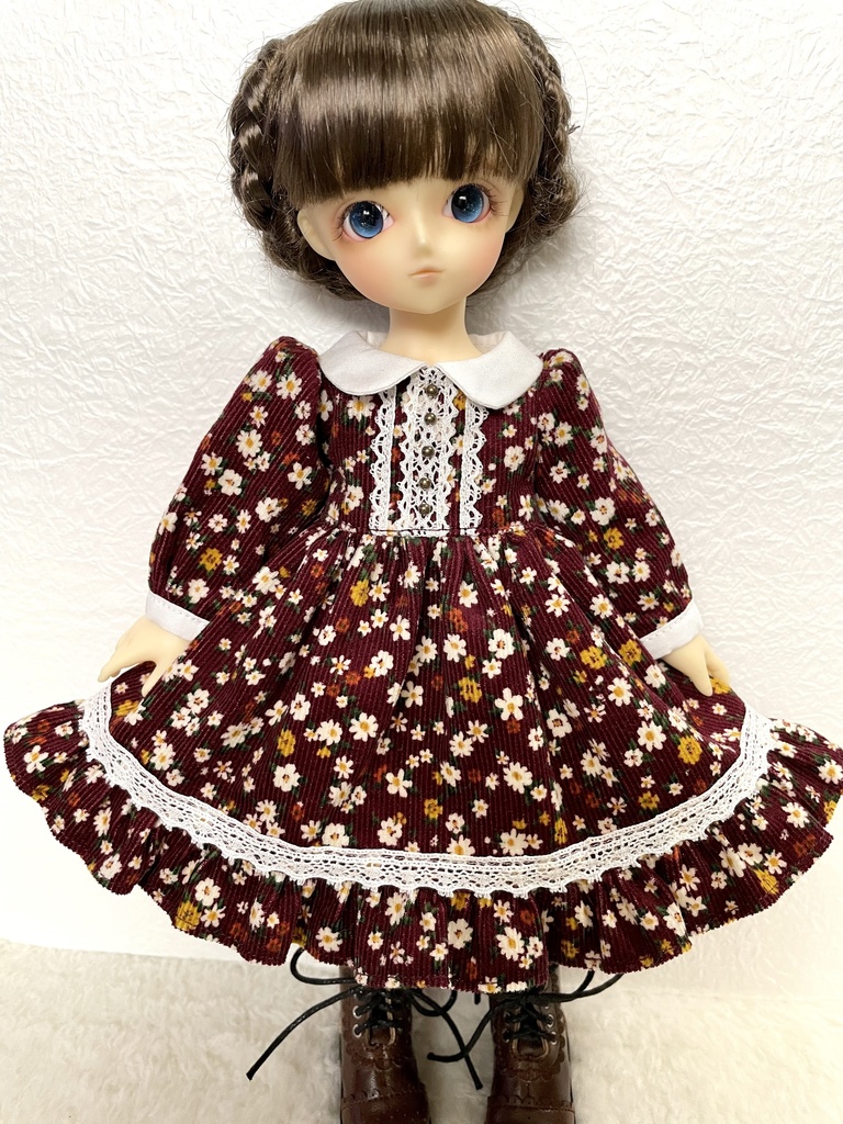 【幼SD】小花柄のコーデュロイワンピース