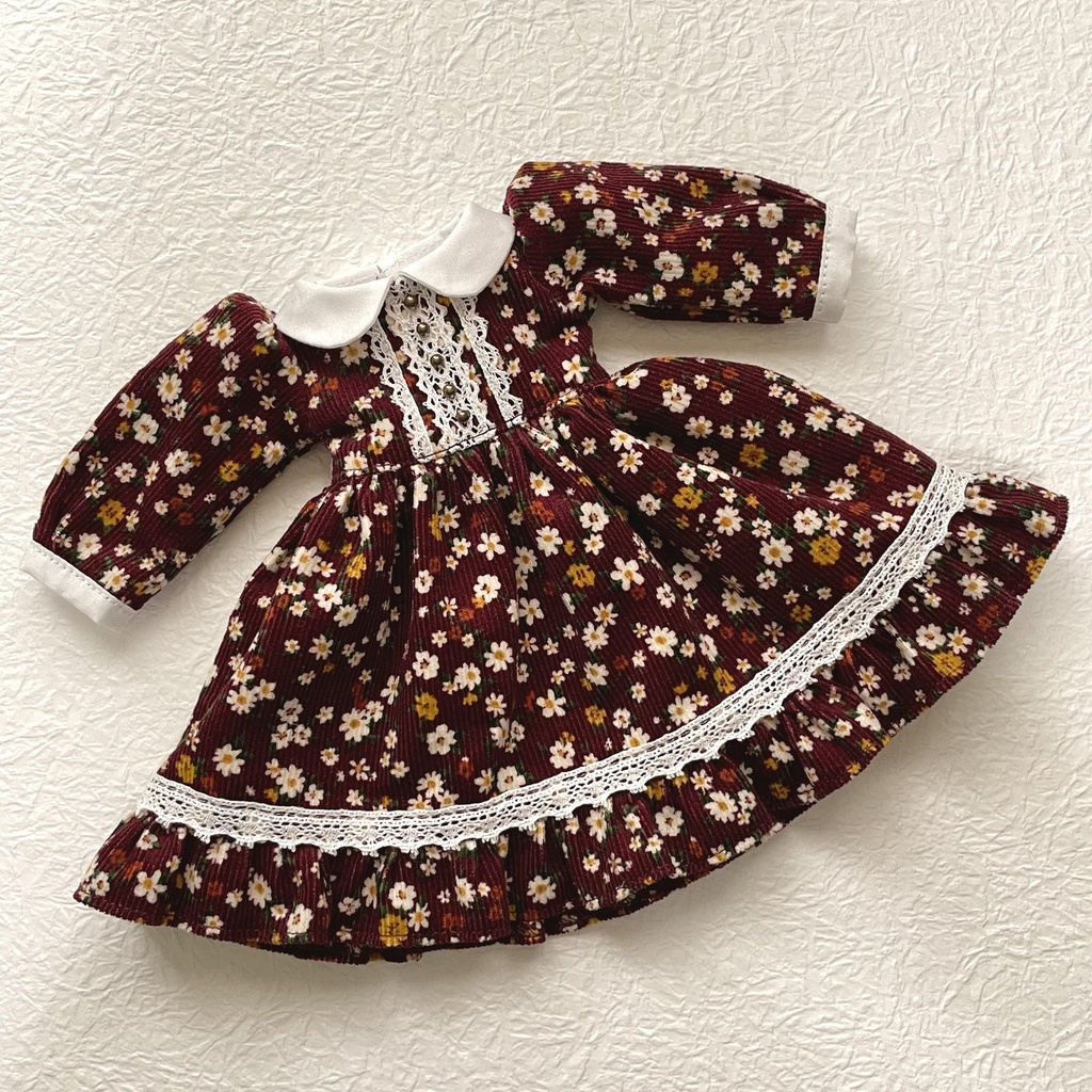 【幼SD】小花柄のコーデュロイワンピース