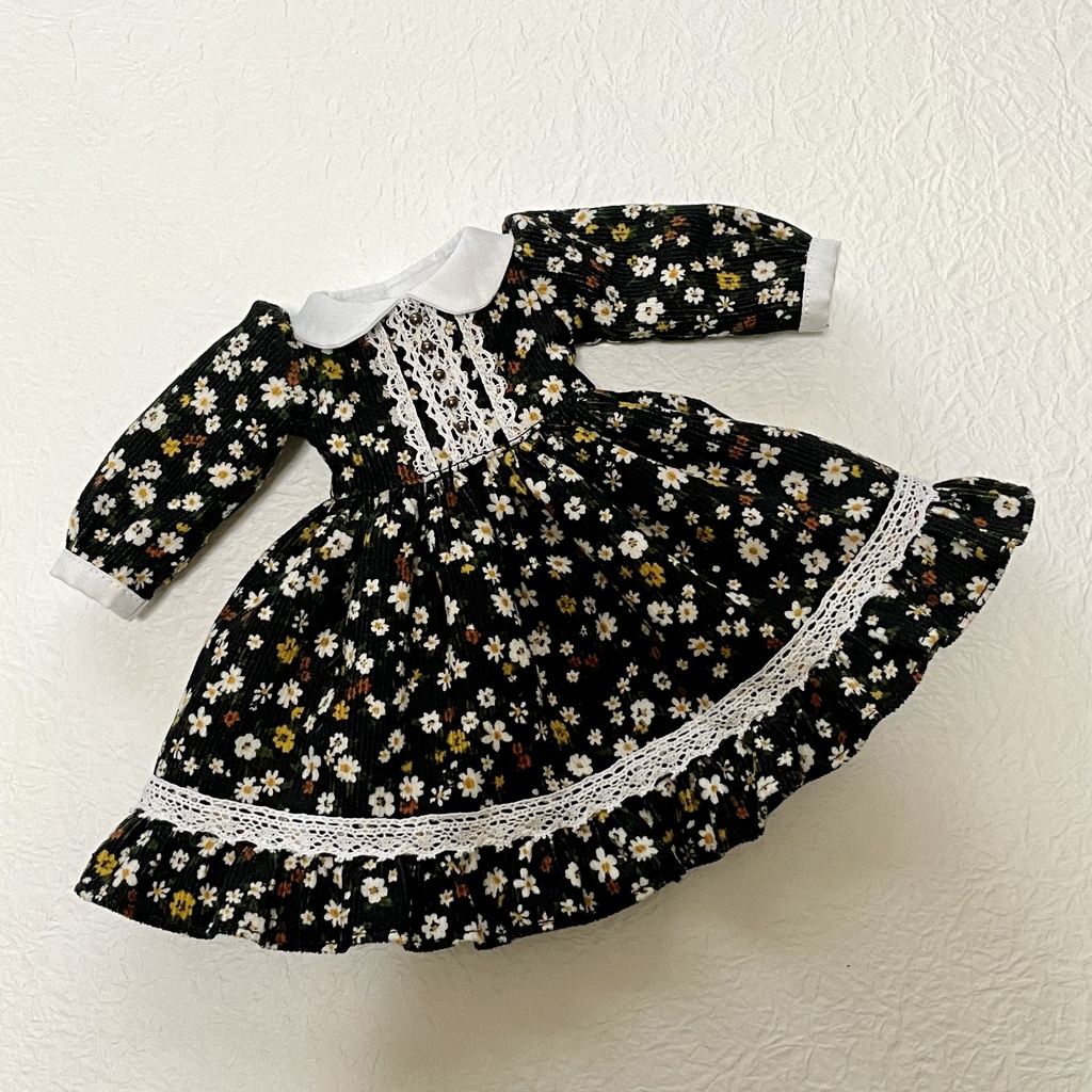 【幼SD】小花柄のコーデュロイワンピース