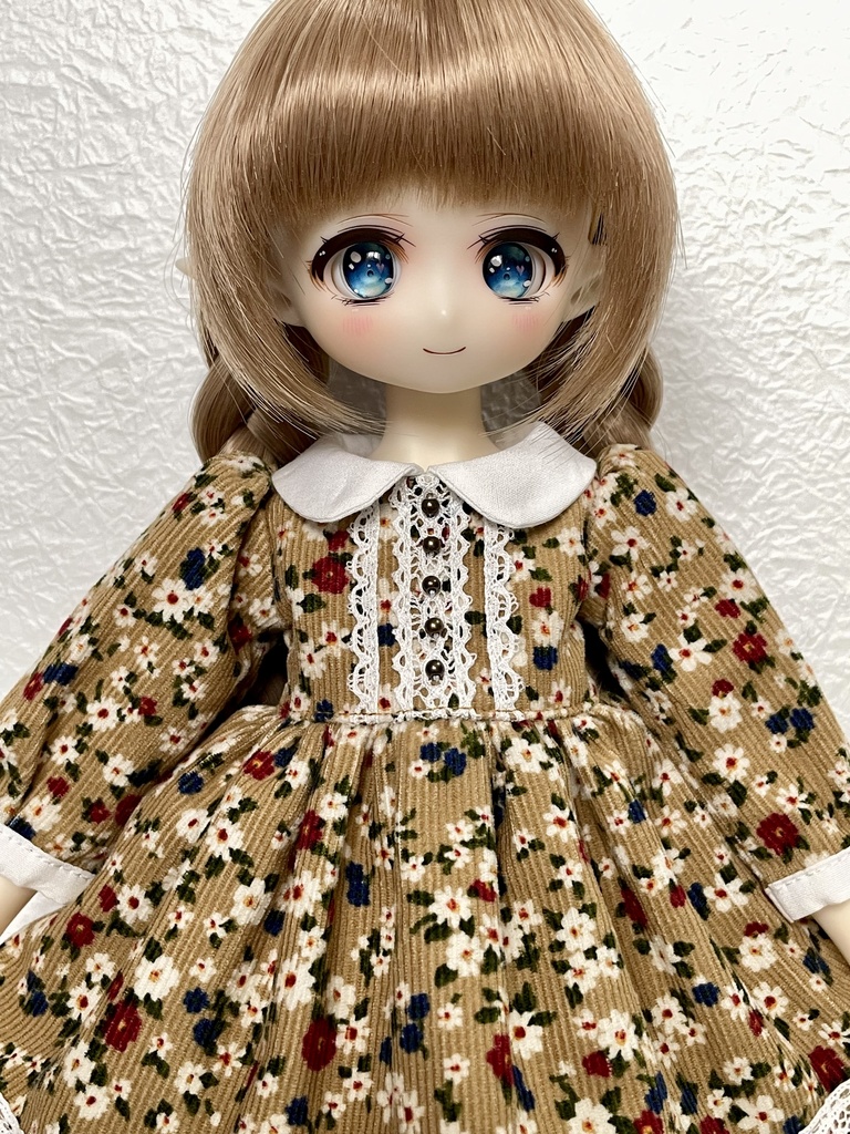 【幼SD】小花柄のコーデュロイワンピース