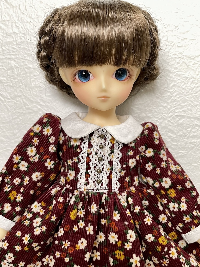 【幼SD】小花柄のコーデュロイワンピース