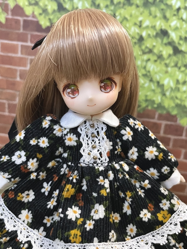 【オビツ11】小花柄のコーデュロイワンピース【ピコP】