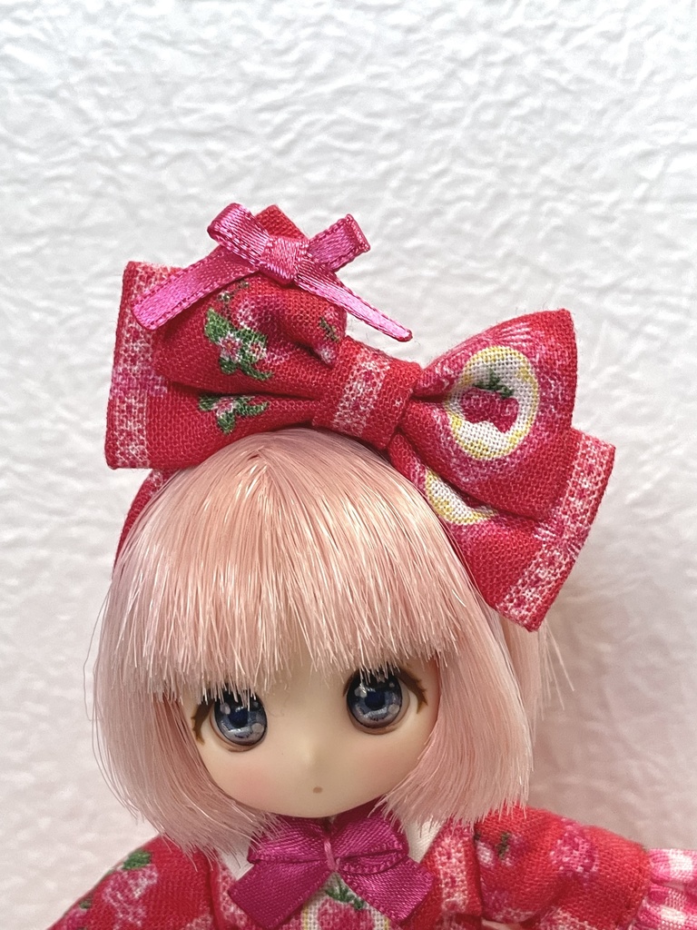 【オビツ11】イチゴとリボンのワンピースセット【ピコP】