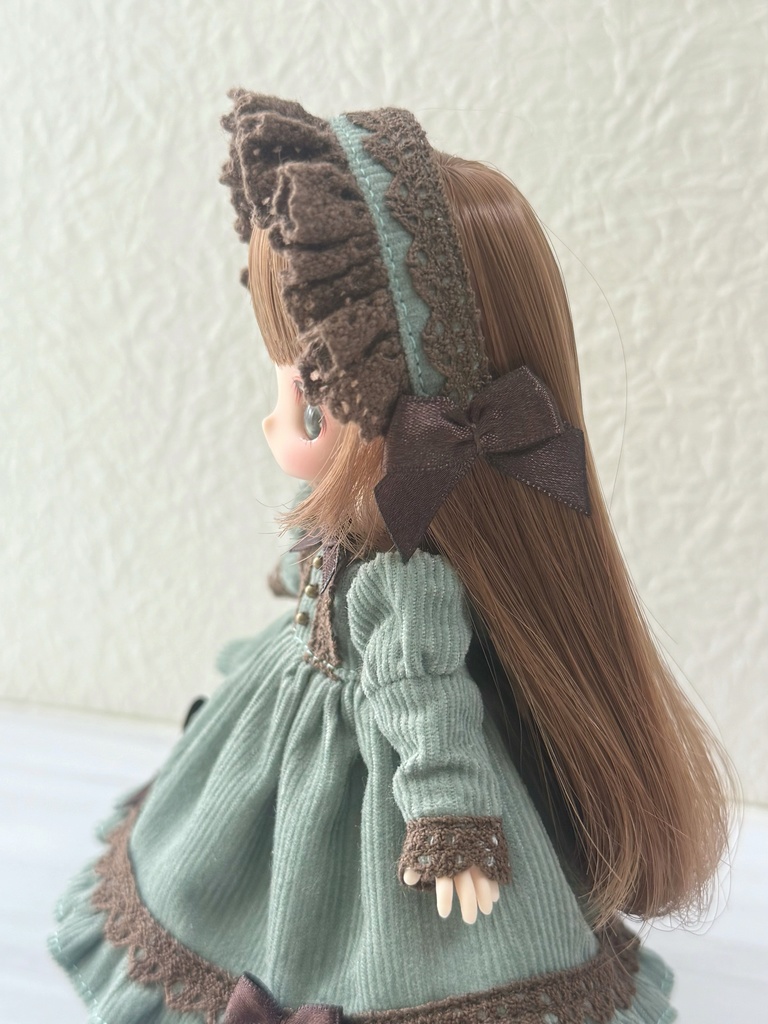 【オビツ11】チョコミントなコーデュロイワンピースセット【ピコP】