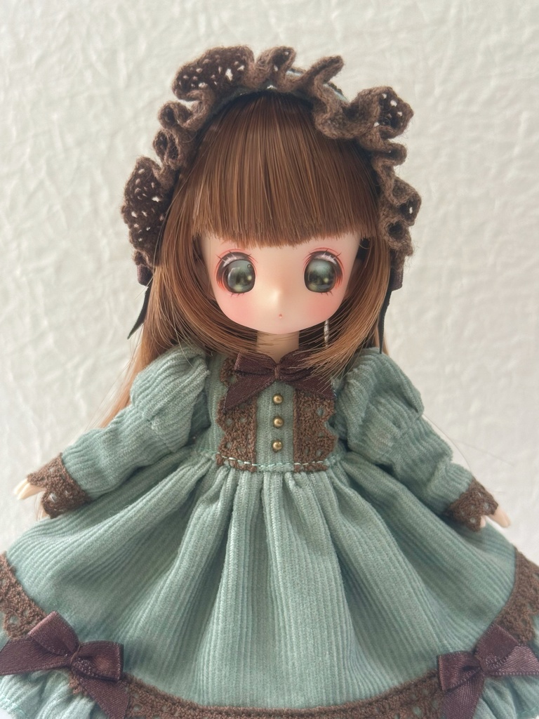 【オビツ11】チョコミントなコーデュロイワンピースセット【ピコP】