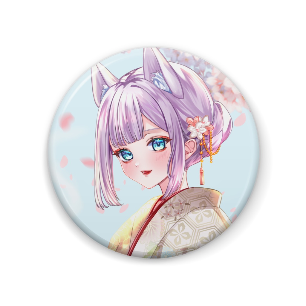 缶バッジ/茶来未VTuberアンバサダー記念和服(2)/スチール