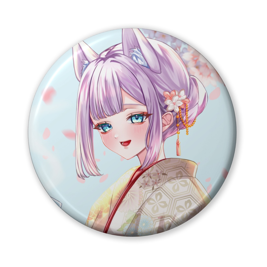 缶バッジ/茶来未VTuberアンバサダー記念和服(1)/ブリキ