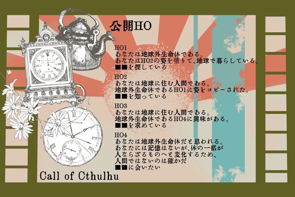 【クトゥルフ神話TRPG】比良坂探偵事務所のお茶会事件簿 SPLL:E195393