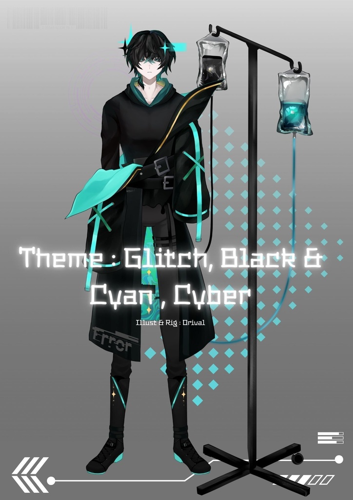Live2D Model | Theme : Glitch/ Cyber boy