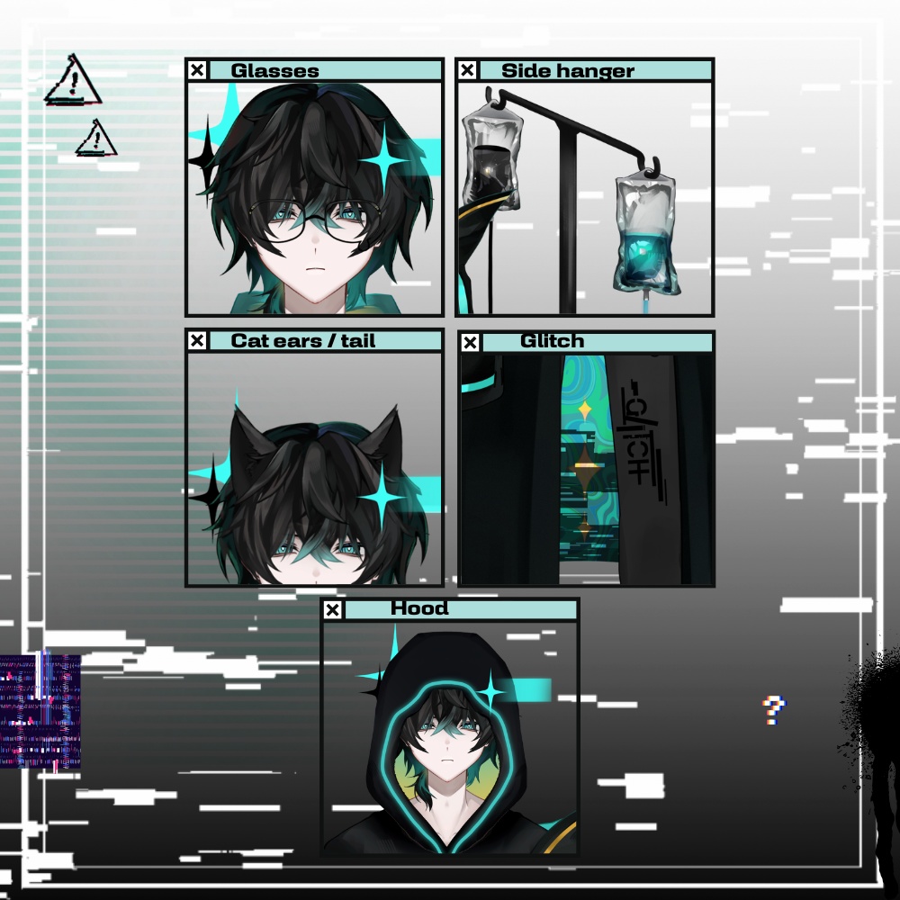 Live2D Model | Theme : Glitch/ Cyber boy