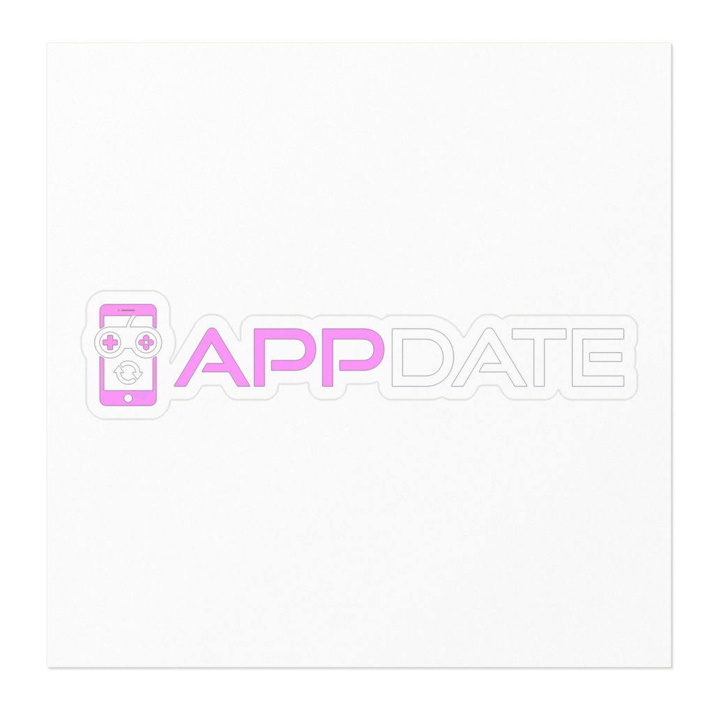APPDATEステッカー(ピンク×ホワイト)