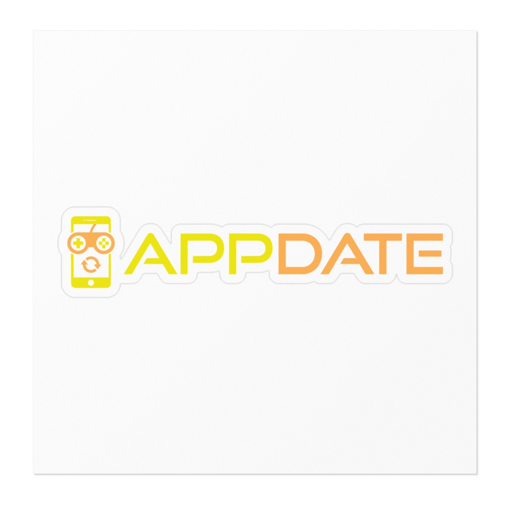 APPDATEステッカー(オレンジ×イエロー)