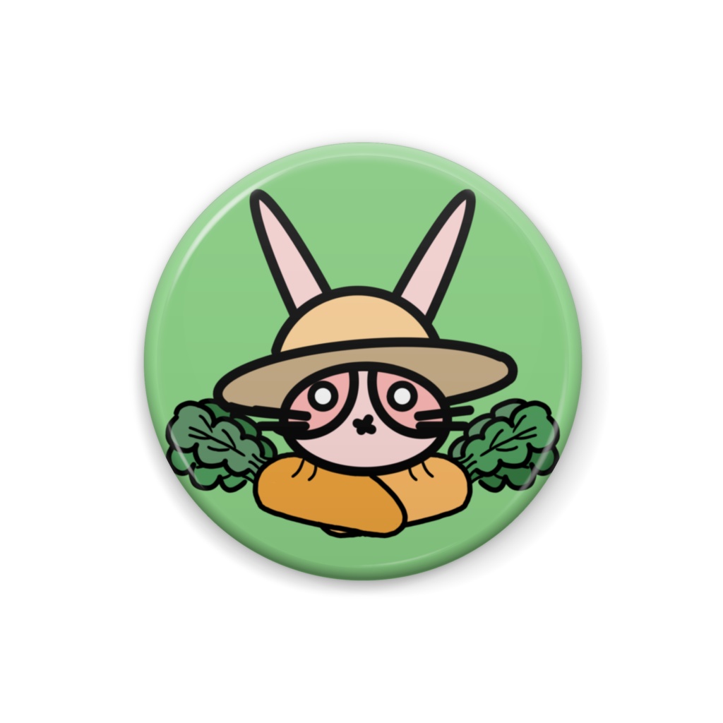 うさバッチ (ぴんきちくん)25mmまるっ!Ver.