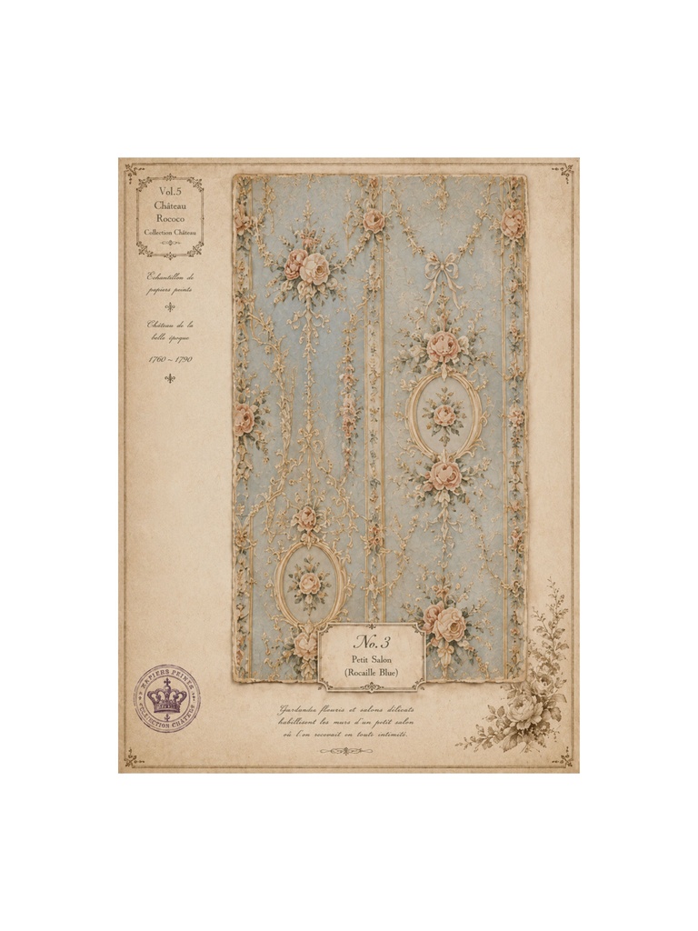 フレンチアンティーク 壁紙サンプルシート |Château Rococo Vol.5|コラージュ素材