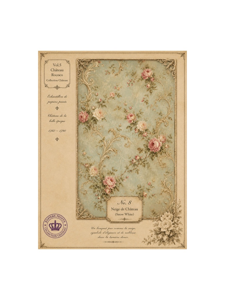 フレンチアンティーク 壁紙サンプルシート |Château Rococo Vol.5|コラージュ素材