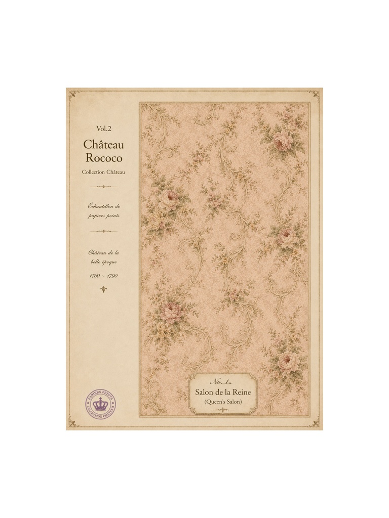 フレンチアンティーク 壁紙サンプルシート 10枚セット|Château Rococo Collection Vol.1|コラージュ素材