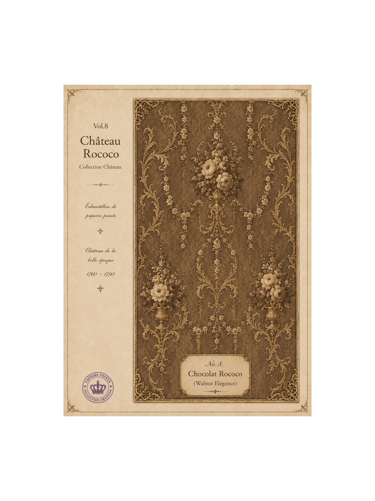 フレンチアンティーク 壁紙サンプルシート 10枚セット|Château Rococo Collection Vol.1|コラージュ素材