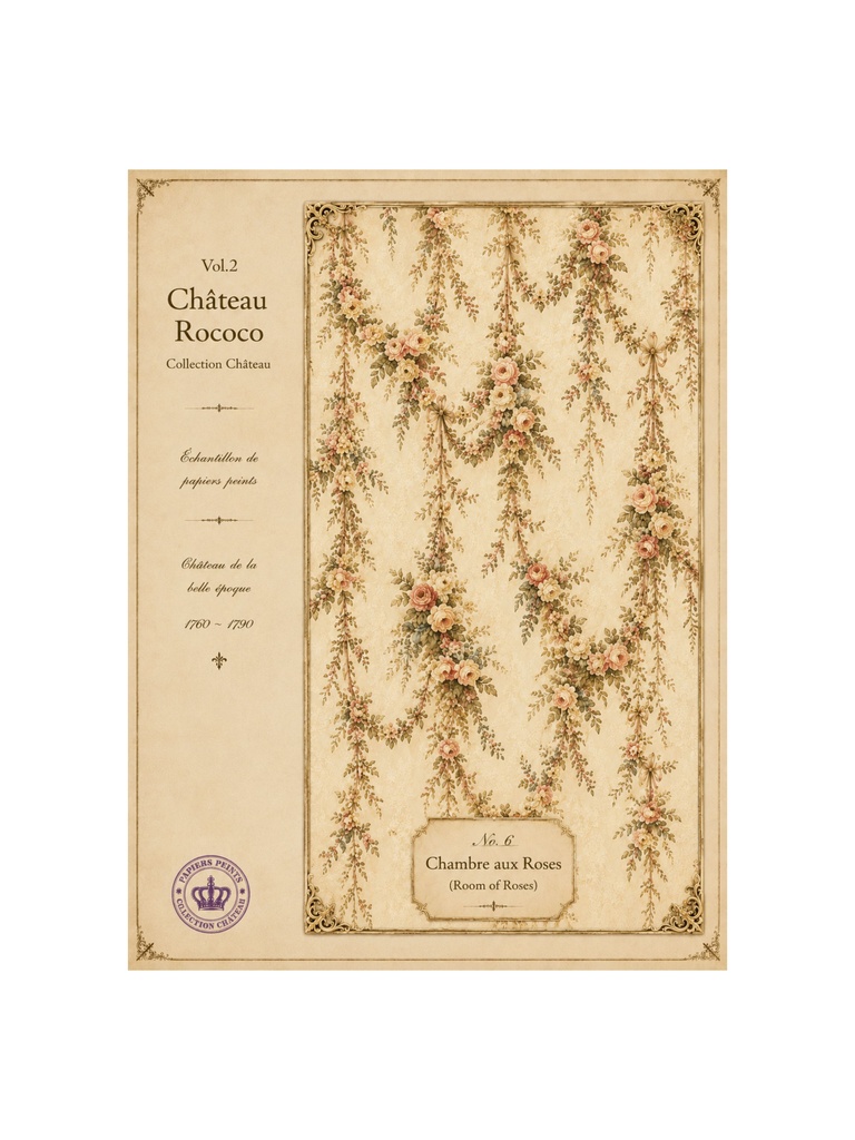 フレンチアンティーク 壁紙サンプルシート 10枚セット|Château Rococo Collection Vol.1|コラージュ素材
