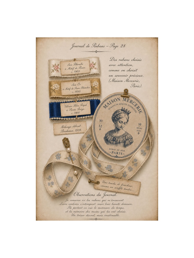 Antique French Ribbon Journal Collection|アンティークリボンジャーナル 4枚セット