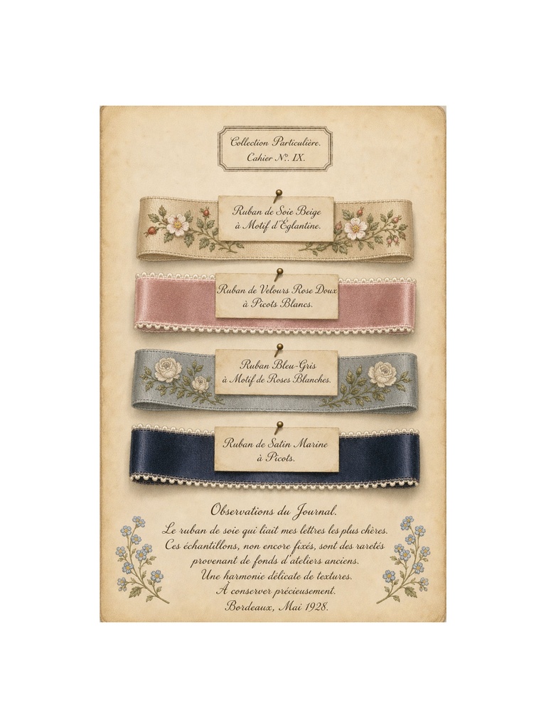 Antique French Ribbon Journal Collection|アンティークリボンジャーナル 4枚セット