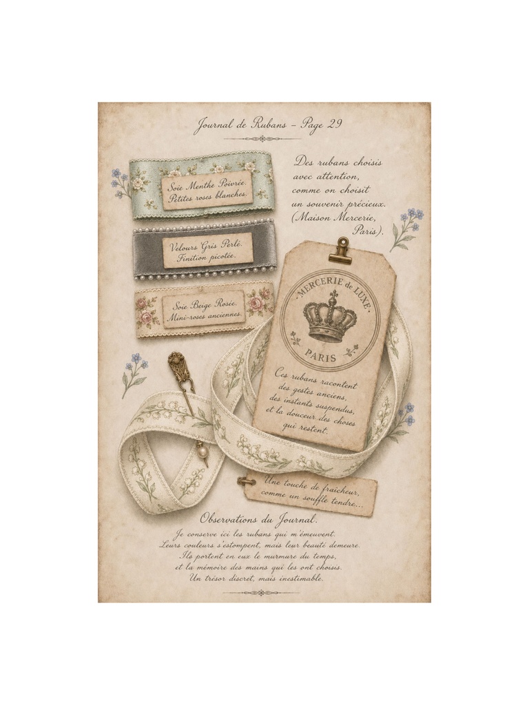 Antique French Ribbon Journal Collection|アンティークリボンジャーナル 4枚セット Vol.2